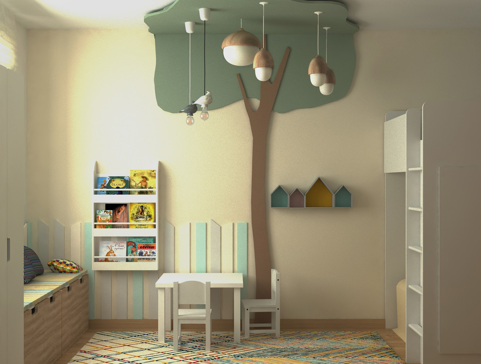 Детская для двух малышей с готовым деревом