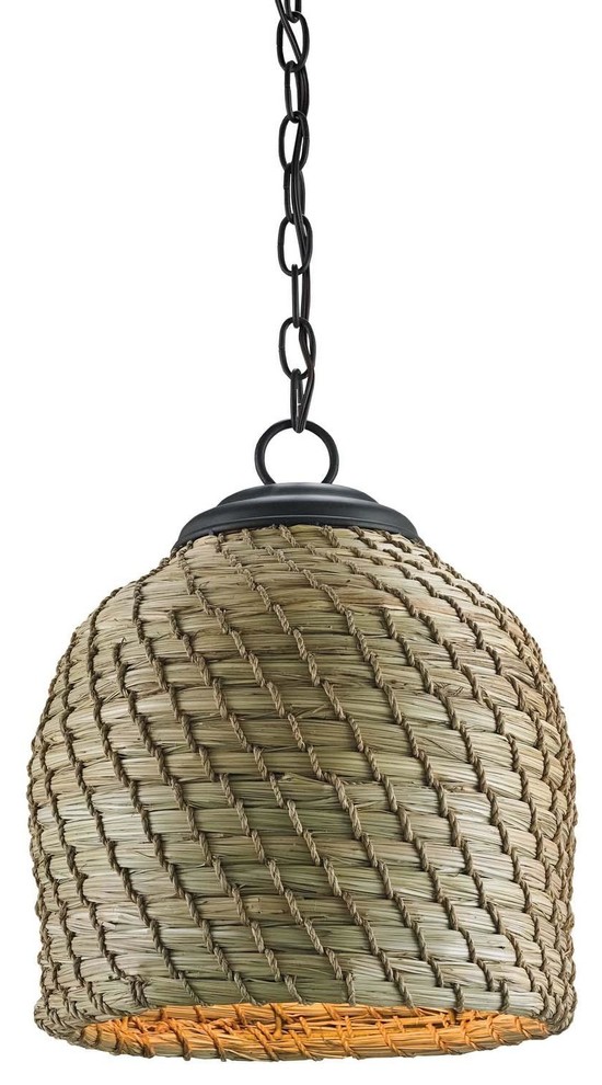 Currey & Company Beehive Pendant in Natural
