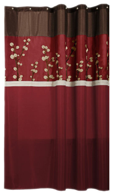 Cocoa Flower Red Shower Curtain 72x72