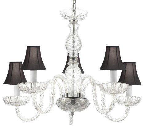 New Authentic All Crystal Chandelier Chandeliers Lighting With Black Shades 