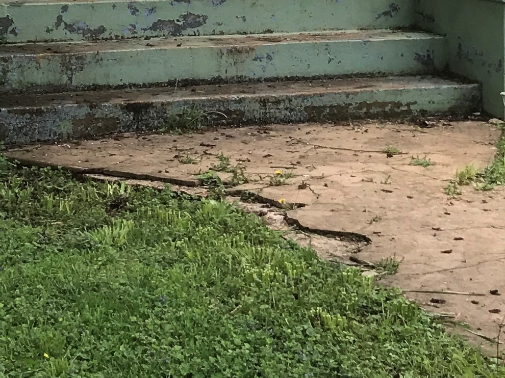 Crumbling concrete path