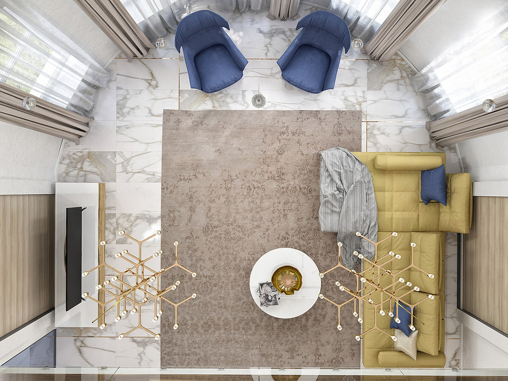 Гостиная со вторым светом в загородном доме