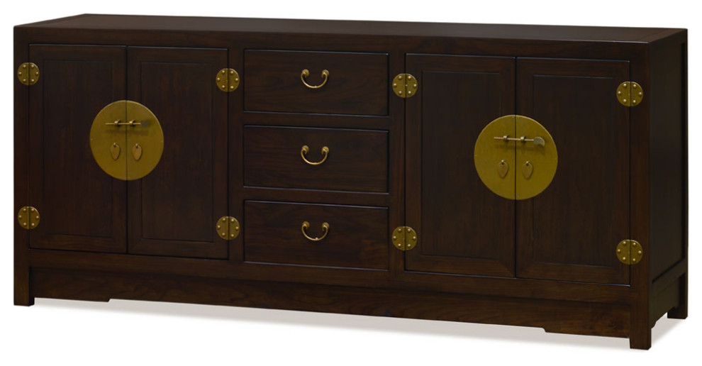 Dark Espresso Elmwood Chinese Grand Ming Sideboard with FREE Inside