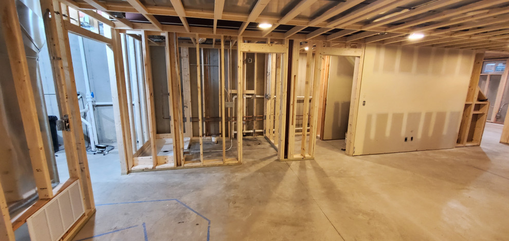 Finished basement framing and mechanicals