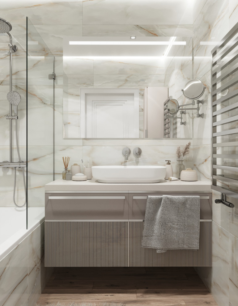 "Пудровые оттенки". Квартира 97 кв.м, ЖК "Левобережный"