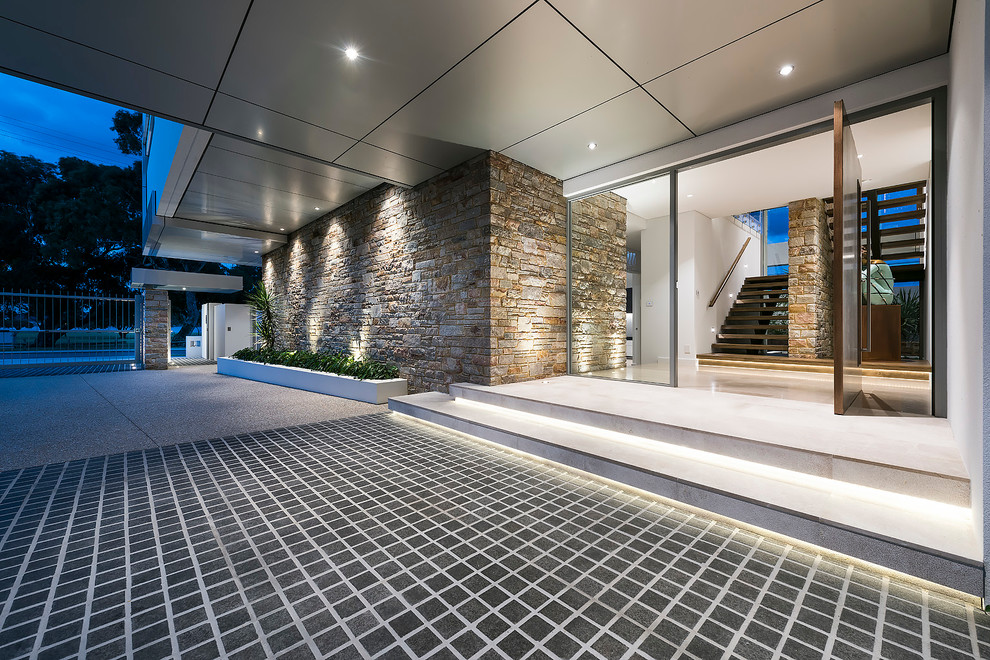 Design ideas for a contemporary entryway in Perth.