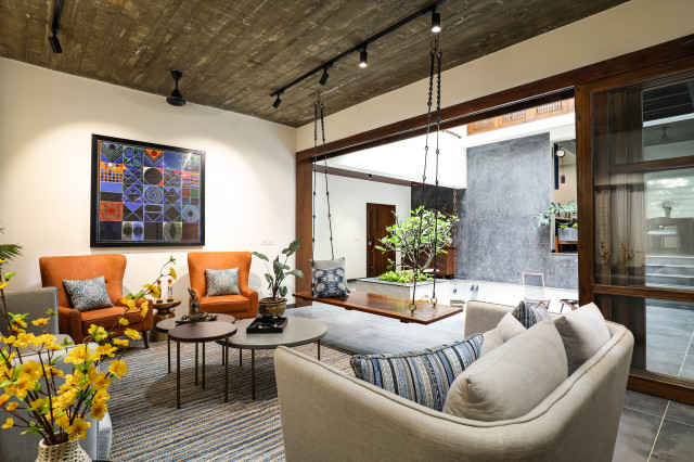 Interiors industrielt-dagligstue