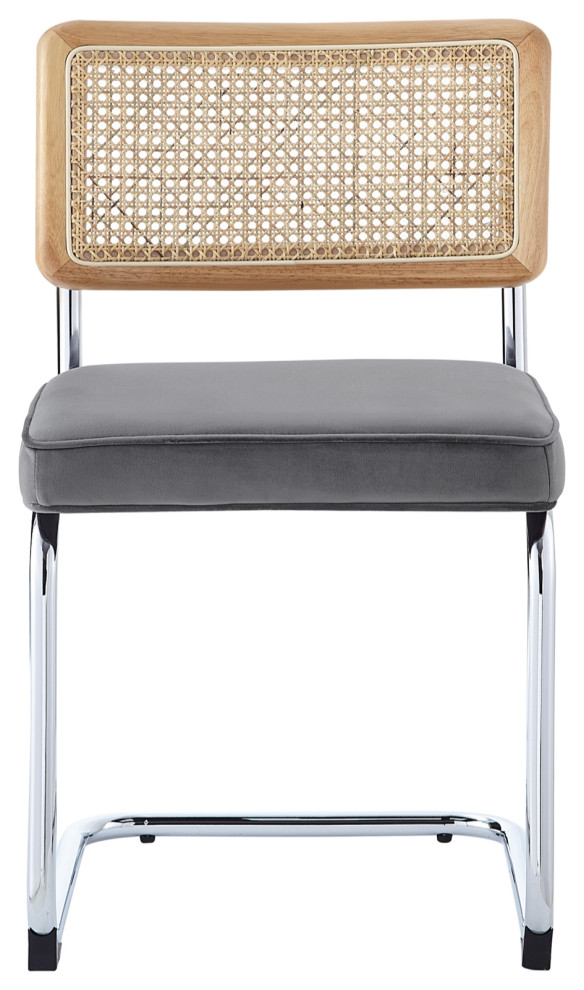 Loft Lyfe Maizie Dining Chair, Armless, Velvet 19.3Lx21.6Wx32.5H, Gray