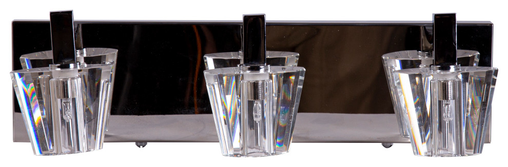 ELK LIGHTING Bv2033-0-15 Ddd Capello 3 Lamp Vanity Clear Crystal / Chrome