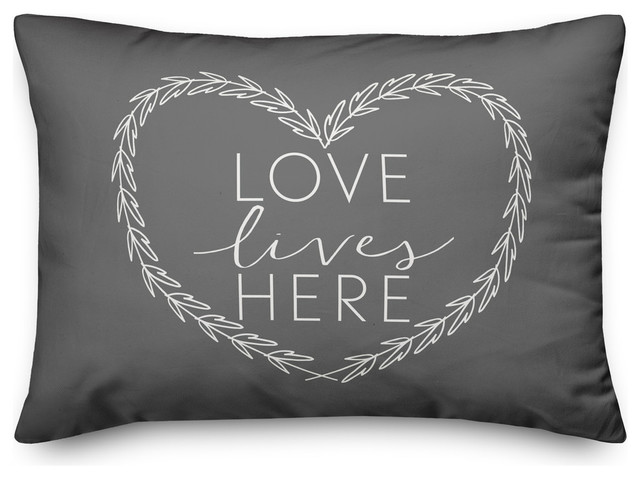 grey heart pillow