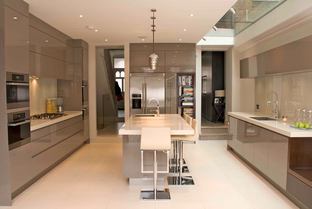Contemporary Grey Gloss Kitchen trendy-koekken
