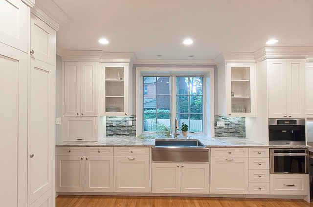 White Shaker Full Overlay Inset Kitchen Remodel