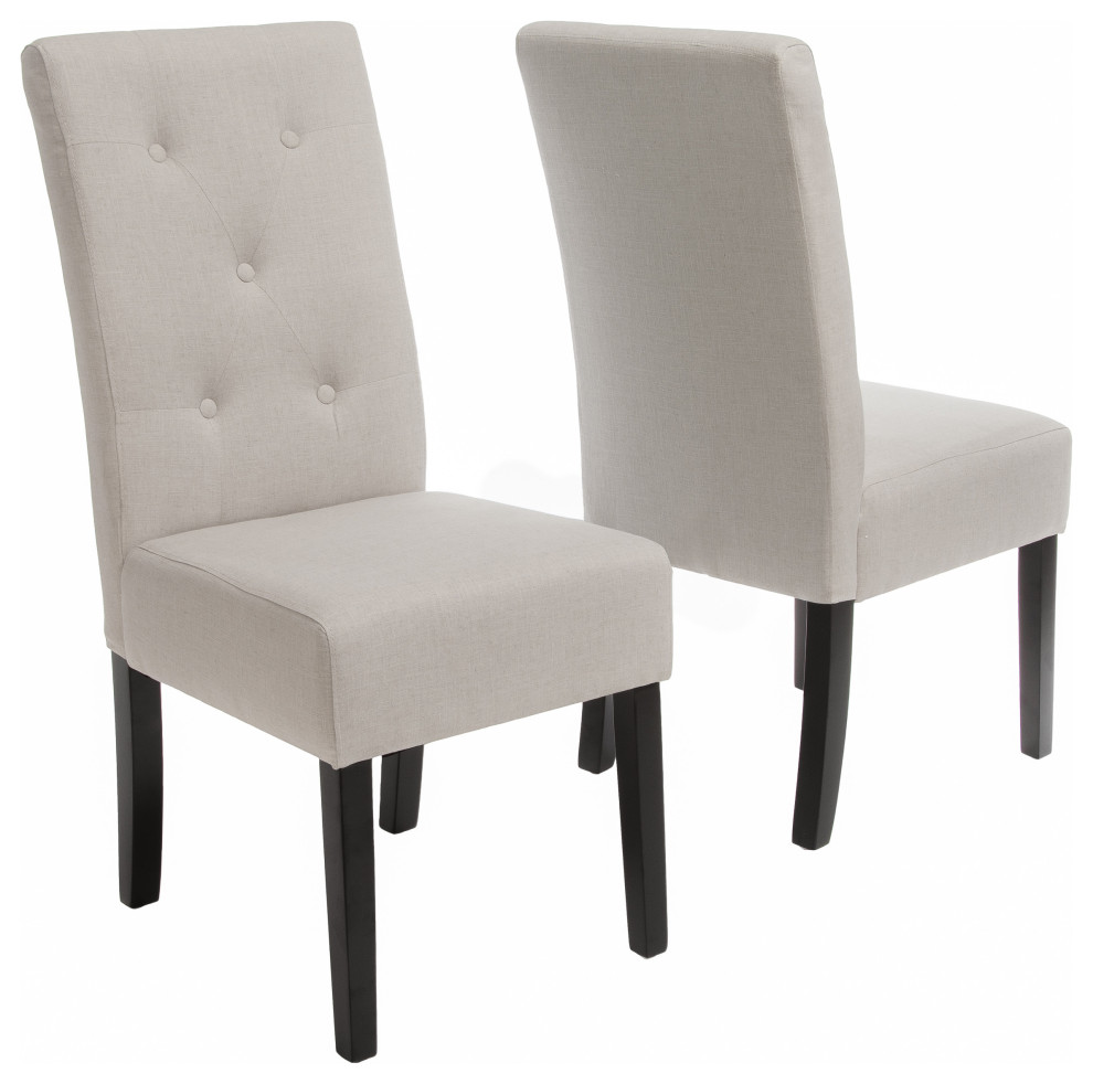 GDF Studio Alexander Natural Fabric Dining Chair, Set of 2