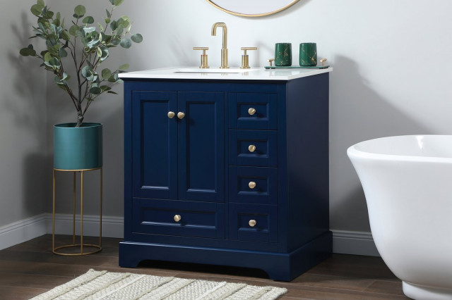 Elegant VF15532BL 32"Single Bathroom Vanity, Blue - Transitional ...