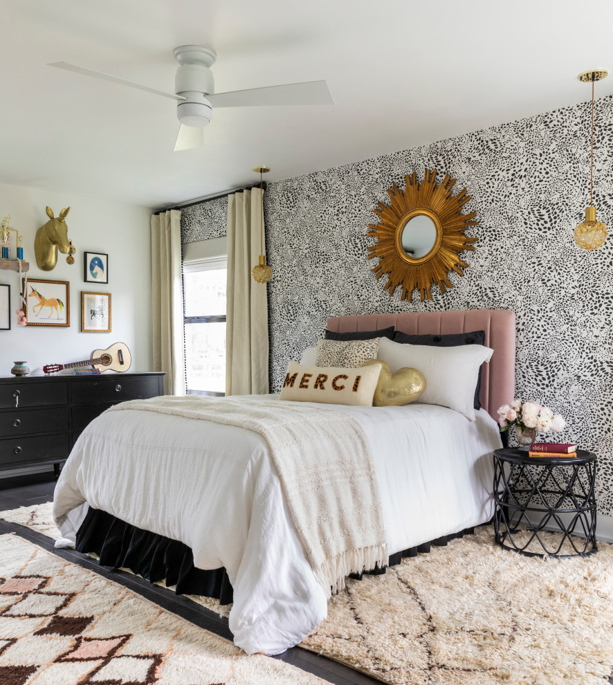 Example of an eclectic bedroom design in Houston