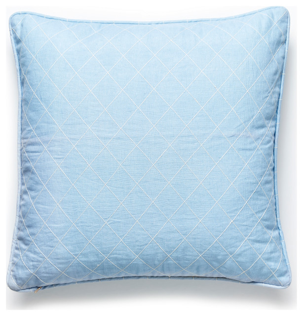Counterpane Pillow, Bluestone, 22" X 22", 22" X 22" Contemporary