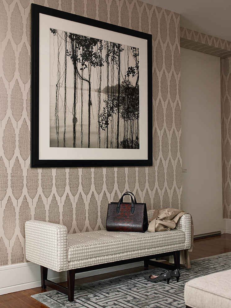 Example of a transitional entryway design in New York