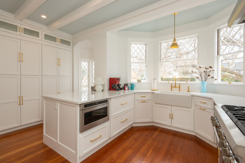 Inspiration for a transitional kitchen remodel in Boston