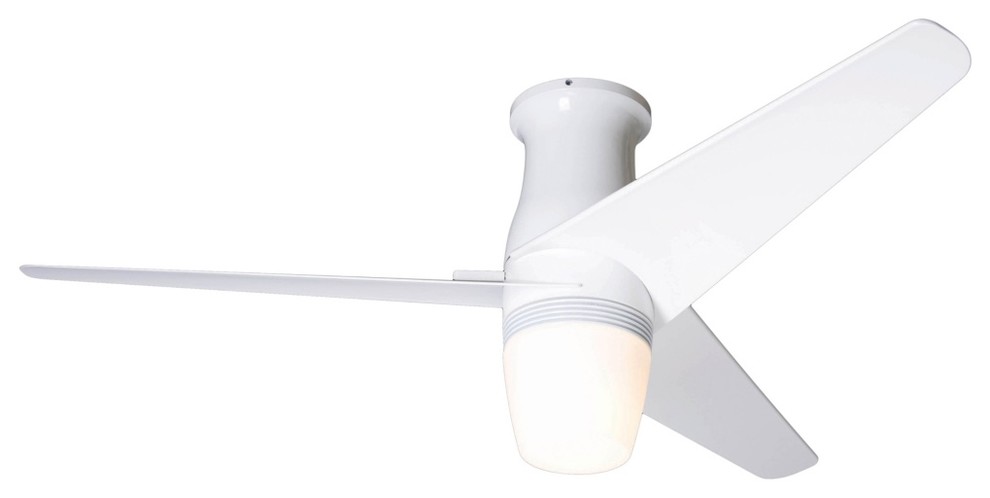 50"  Velo Gloss White Hugger Ceiling Fan with Light Kit
