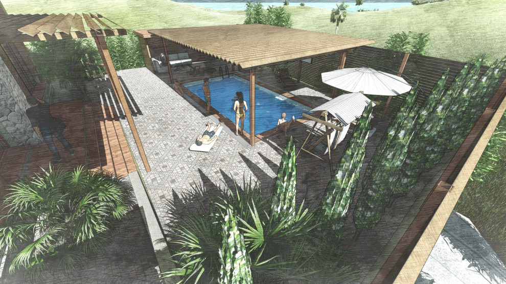 Планировки существующего коттеджа и планировка территории