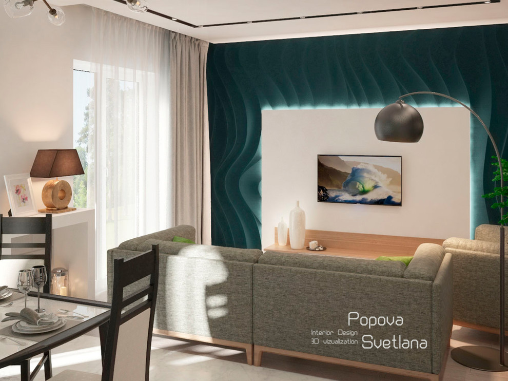 Дизайн гостиной в таунхаусе