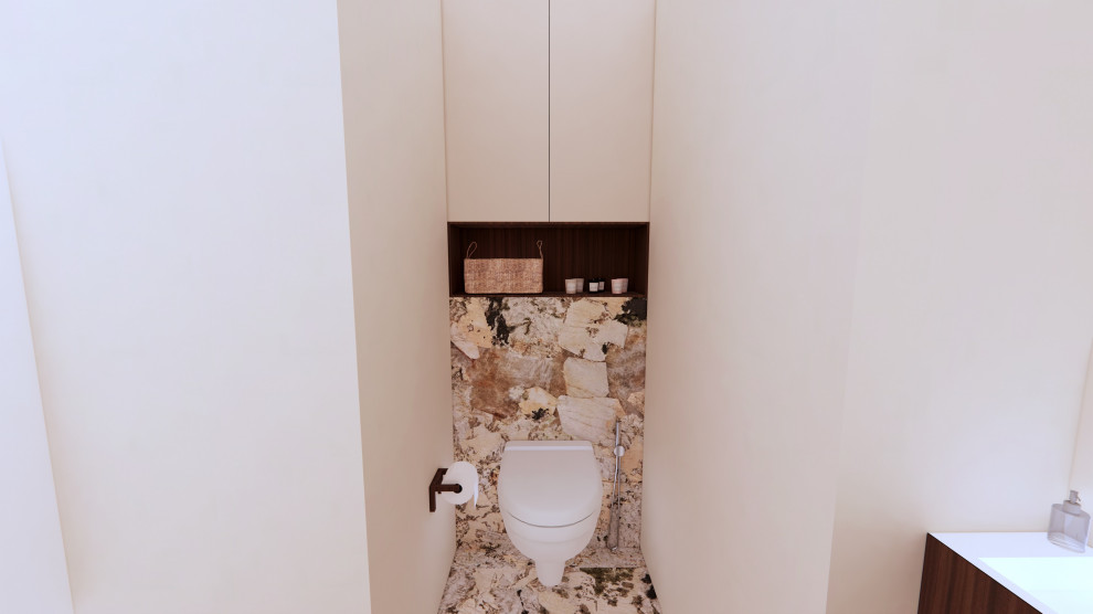 На фото: туалет в стиле модернизм с