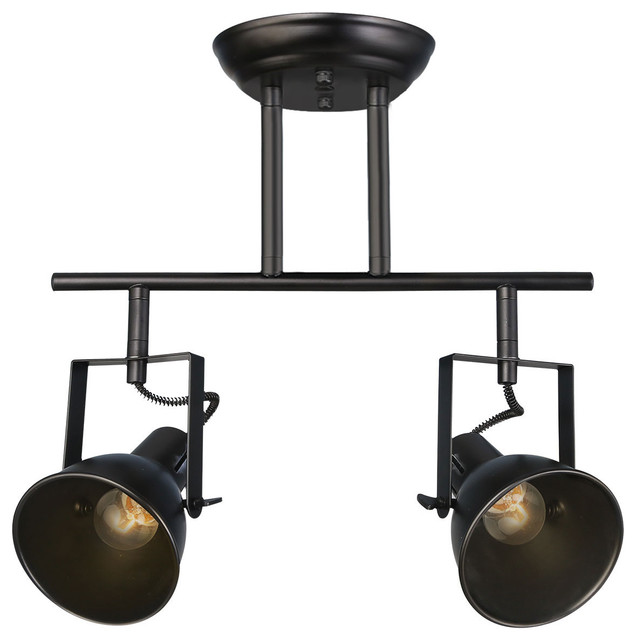 Semi Flush Mount Ceiling Light Fixture Dark Gray Finish