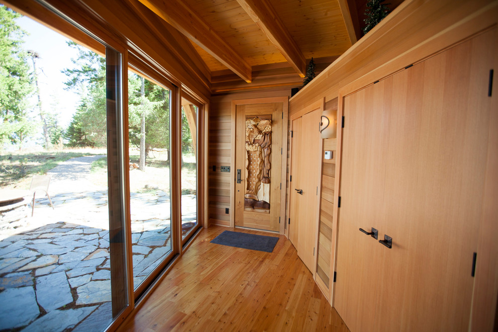 Entryway - rustic entryway idea in Seattle