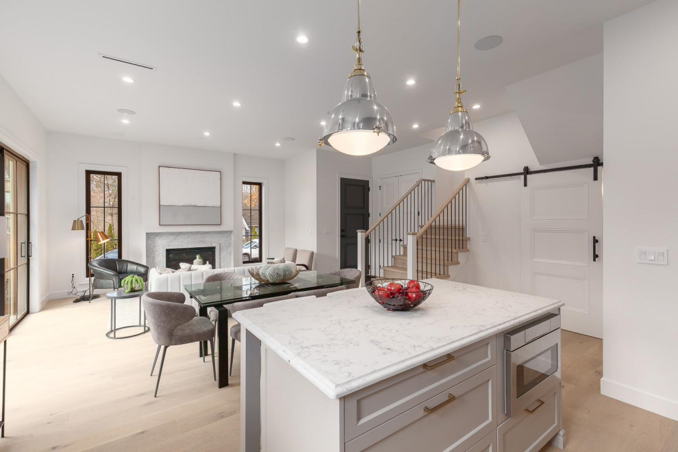 Example of a transitional kitchen design in Vancouver