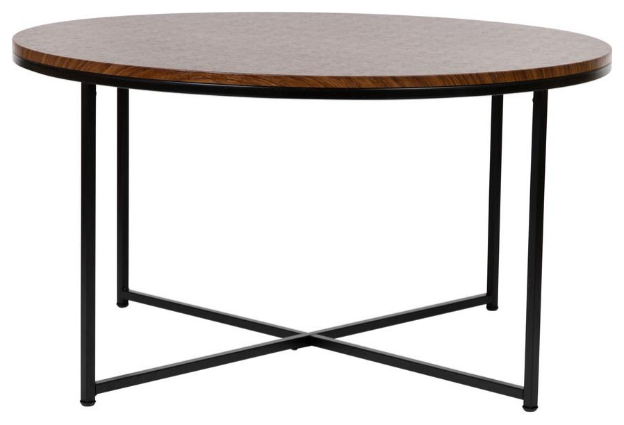 Hampstead Collection Coffee Table Modern Walnut Finish Accent Table