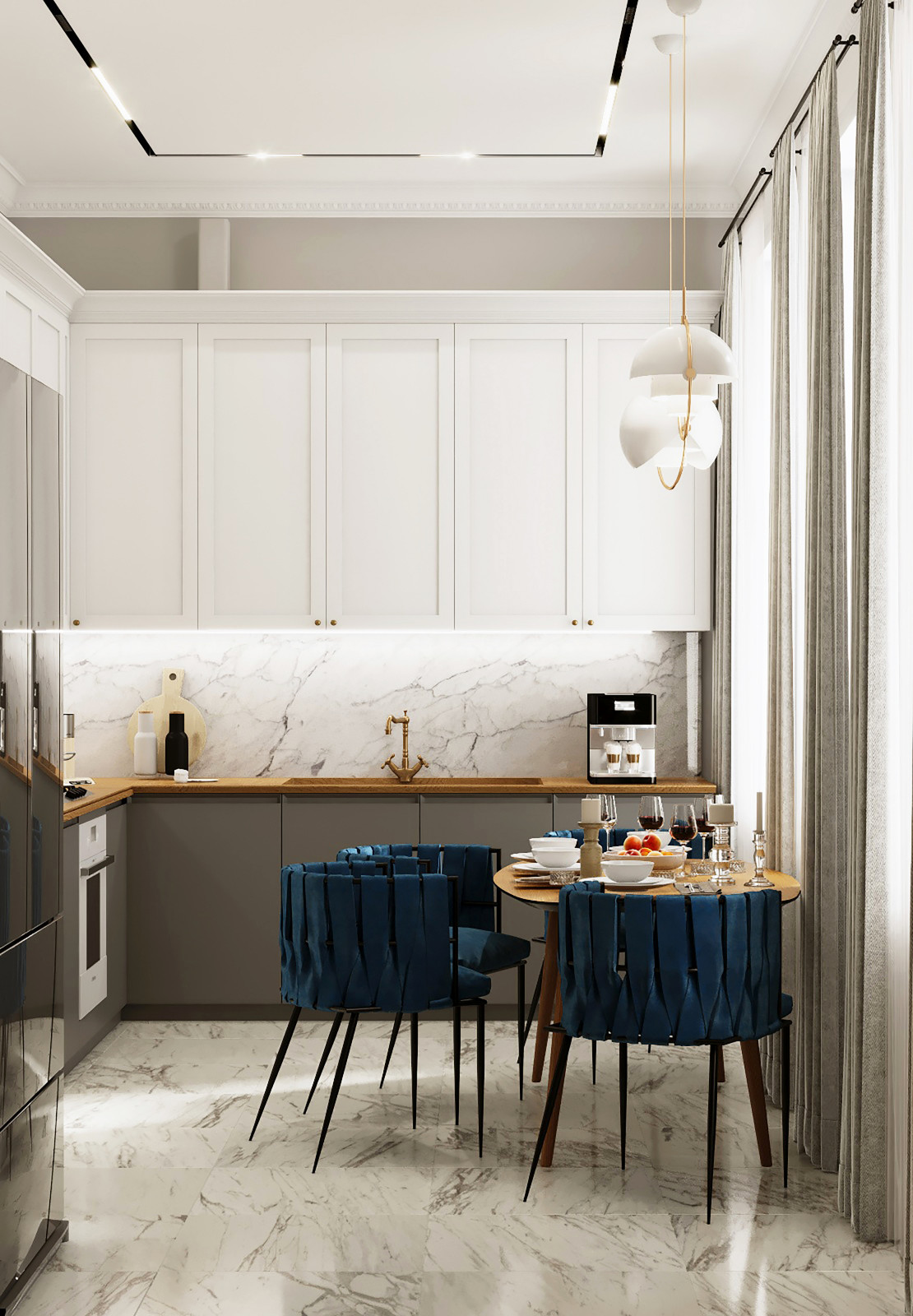 Дизайн проект квартиры в современной классике, Санкт-Петербург