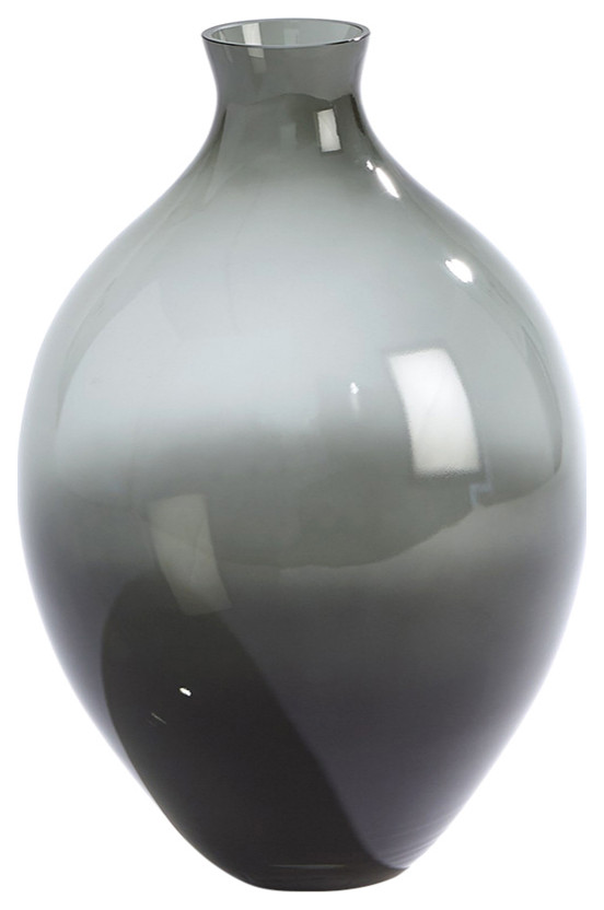 Amphora Glass Vase, Grey, Small Contemporary Vases by GLOBAL