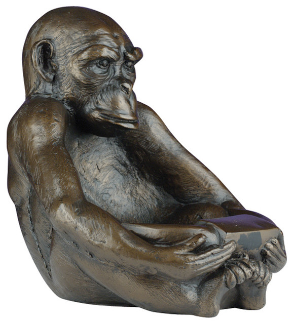 Large Sitting Monkey Bowl - Traditional - Decorative Objects And ...