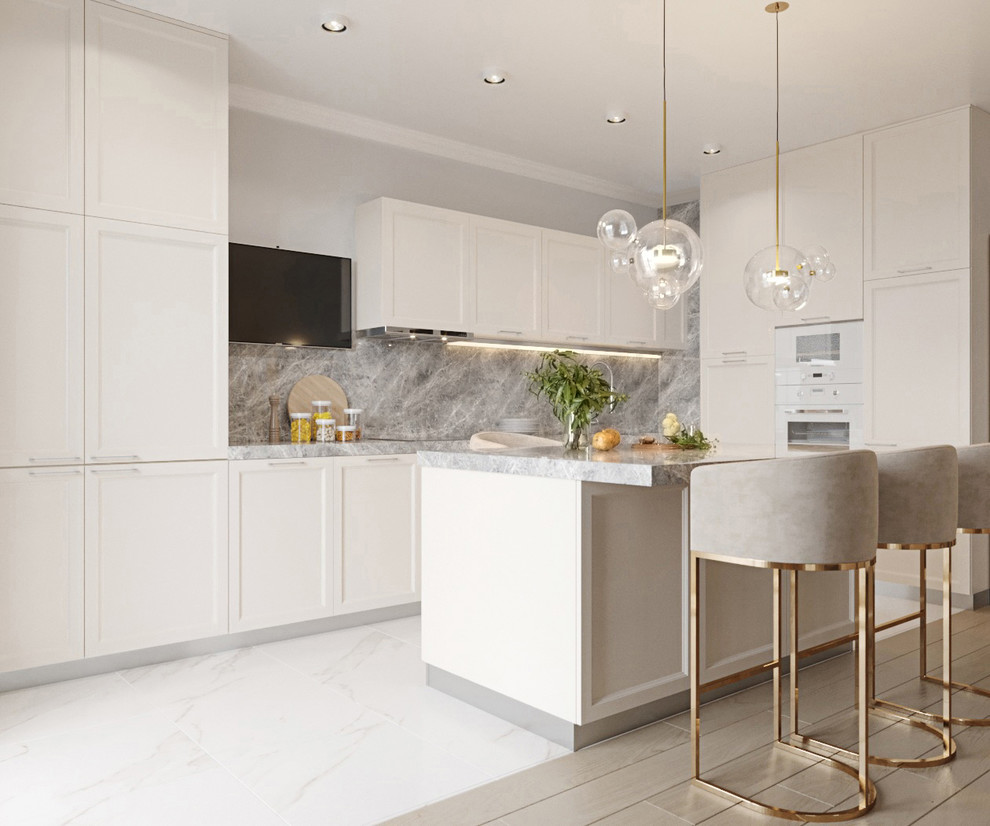 Дизайн кухни-гостиной в классическом стиле