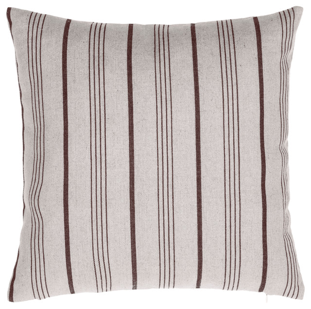 Burlap Stripe Pillow Set of 2, Latte