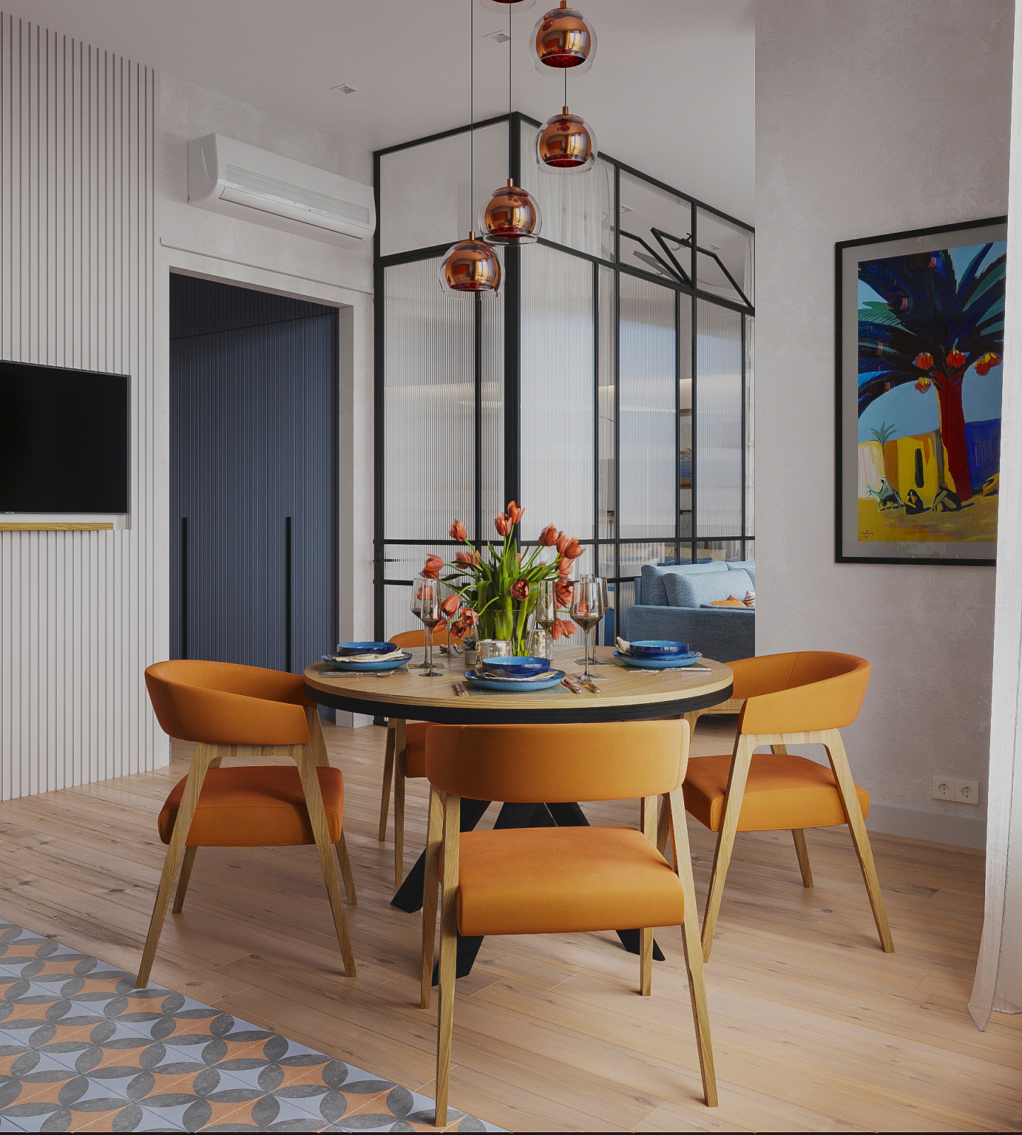 Оранжевое настроение. Квартира с панорамным видом 70 кв.м. в ЖК Дыхание