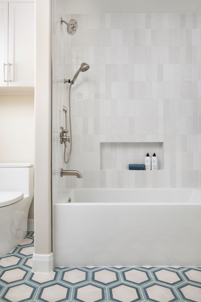 Example of a transitional bathroom design in Austin