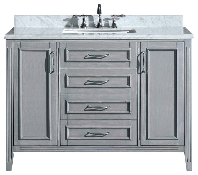 Georgia Melville Marble Bathroom Vanity 48 Transitional Daniel Vanity Gray