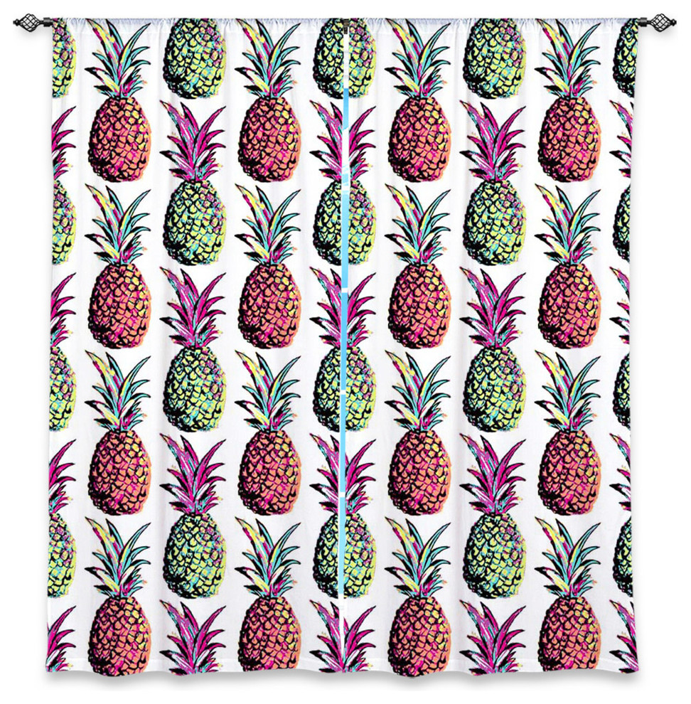 Pineapple Party Window Curtains, 40"x82", Lined