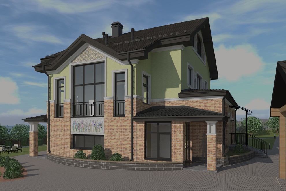 Загородный дом с ландшафтом