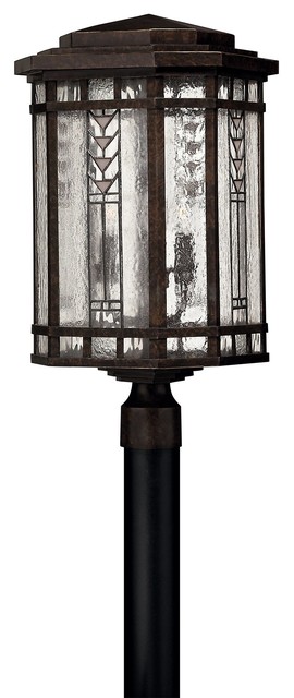 4 Light Standard Bulb Outdoor Post Lamp, Regency Bronze - Craftsman