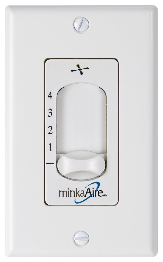 MinkaAire 4 Speed Wall Control, White Traditional Ceiling Fan