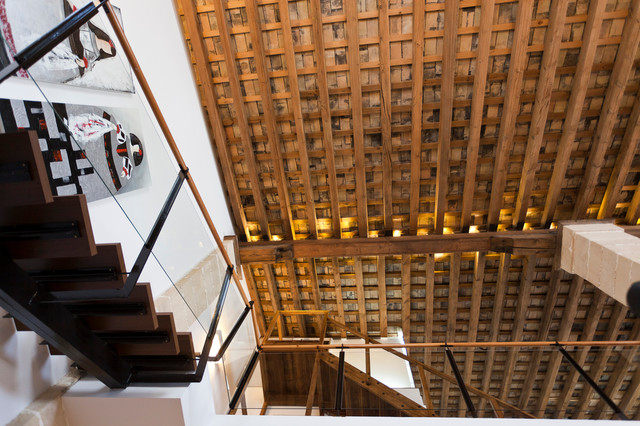 De bodega a loft contemporary-vardagsrum