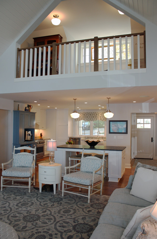 Living room - contemporary living room idea in Milwaukee