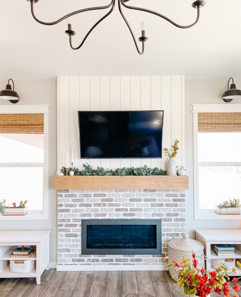 Easy DIY Fireplace Mantel Farmhouse Living Room Denver by