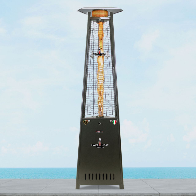 Triangular Heaters Lava Heat LP 2G PRO Triangle Flame Tower Heater Hammered Gray - Modern ...