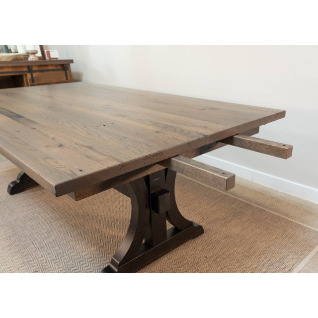 Wexway Rustic Farmhouse Dining Table, 42"x66", 2 End Extensions ...