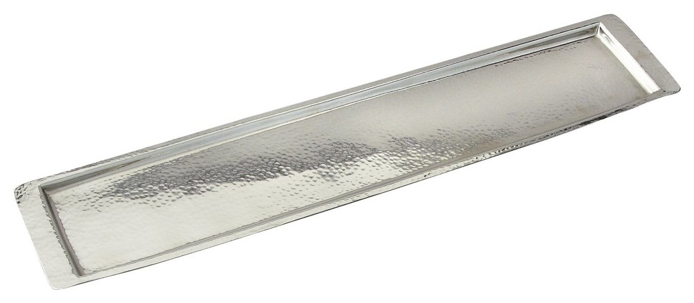 Elegance Stainless Steel  Hammered Rectangular Tray  25.50" L x 5.5" W