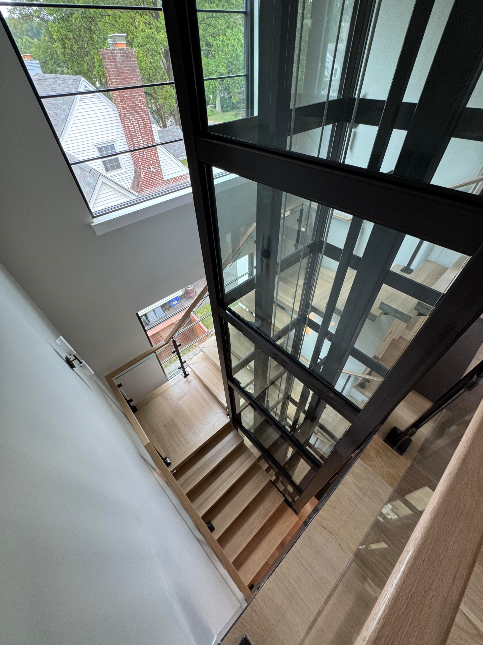 136_Modern Mono-Beam Encircling Glass Elevator, Bethesda, MD 20814
