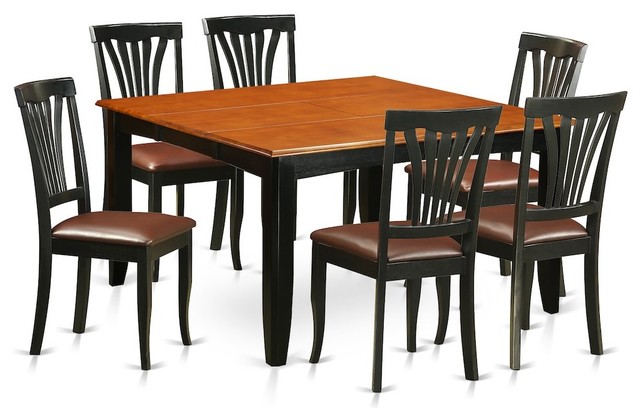 7 Piece Dining Room Set Table And 6 Wooden Chairs Transitional 7 Piece Dining Room Set Table And 6 Wooden Chairs Transitional Sets By Bisonoffice